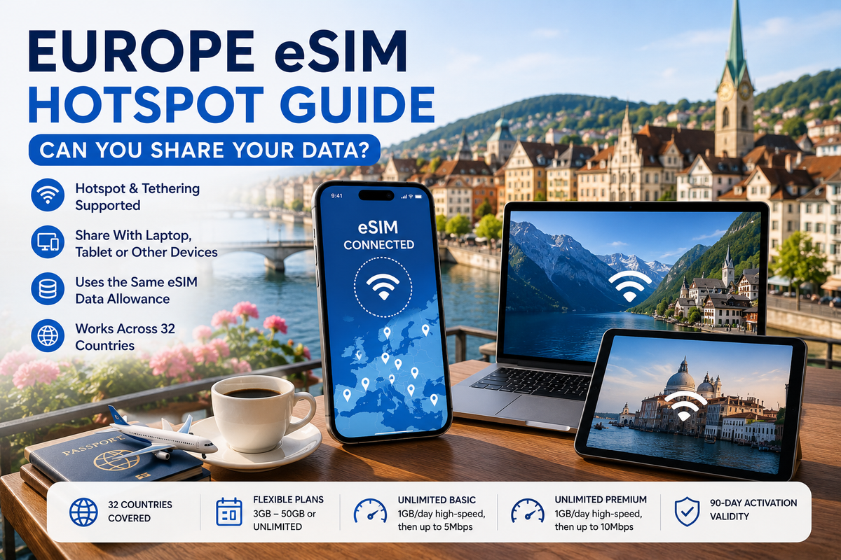 Europe eSIM Hotspot Guide: Can You Share Your Data?