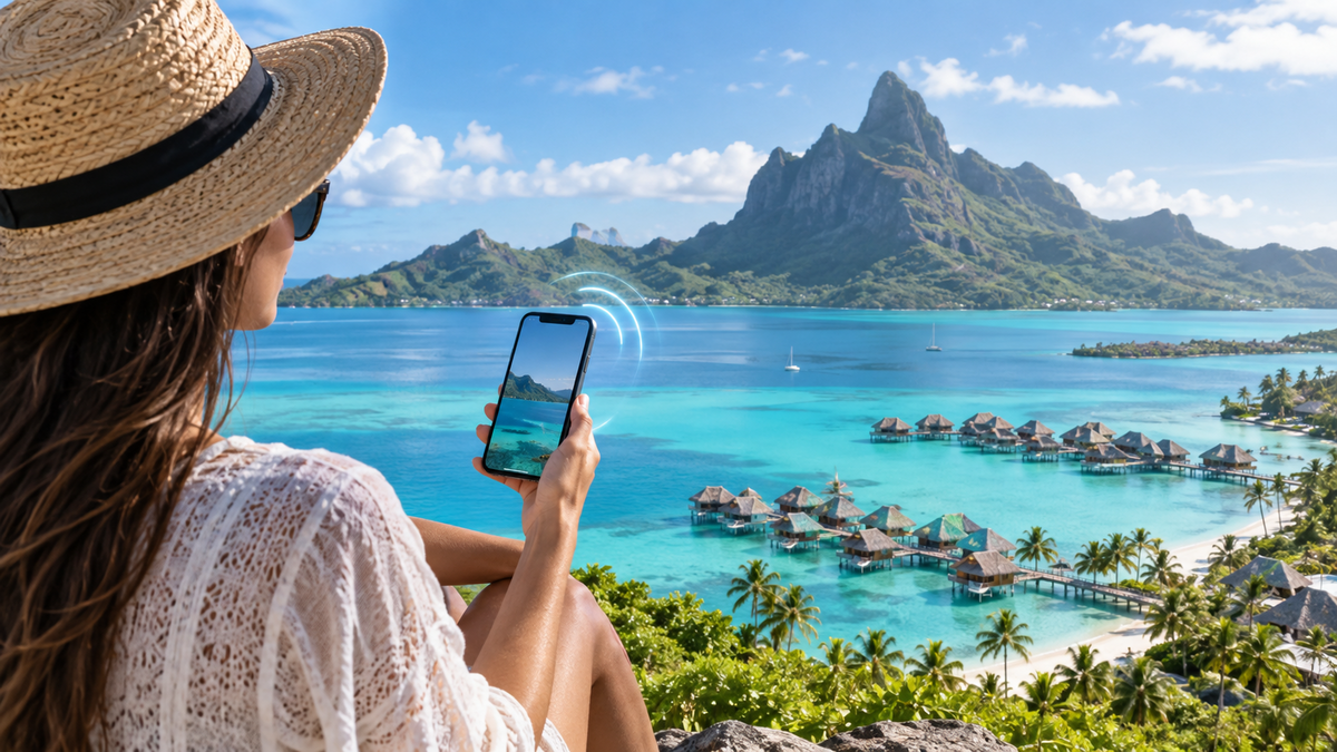 Bora Bora lagoon and Mount Otemanu for the EasyTripGo French Polynesia eSIM guide