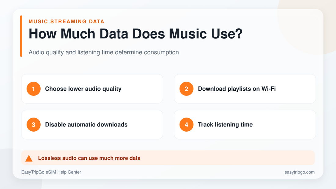 How much data music streaming uses while traveling
