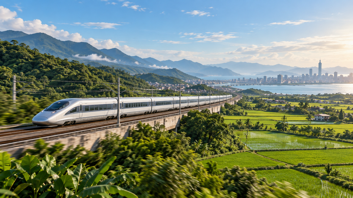 High-speed train crossing Taiwan for the Taiwan versus Asia regional eSIM guide